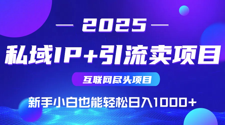 私域IP+卖项目，普通人小白也能轻松实现日入1000+